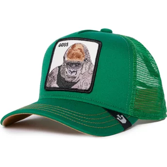 Zielona czapka trucker dla chłopca z wizerunkiem goryla Boss Shot Caller The Farm od Goorin Bros.