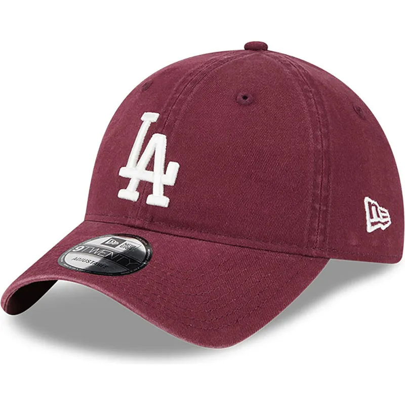 regulowana-bordowa-czapka-z-zakrzywionym-daszkiem-9twenty-league-essential-los-angeles-dodgers-mlb-od-new-era