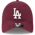 bordowa-czapka-z-zakrzywionym-daszkiem-regulowana-9twenty-league-essential-los-angeles-dodgers-mlb-od-new-era