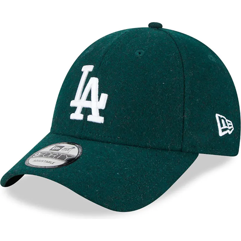 czapki-curva-zielony-tasma-regulowana-9forty-essential-melton-wool-los-angeles-dodgers-mlb-new-era