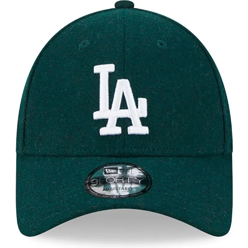 czapki-curva-zielony-tasma-regulowana-9forty-essential-melton-wool-los-angeles-dodgers-mlb-new-era