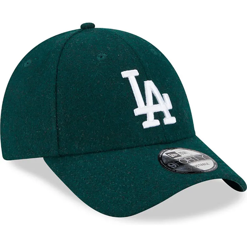 czapki-curva-zielony-tasma-regulowana-9forty-essential-melton-wool-los-angeles-dodgers-mlb-new-era