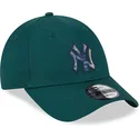 zielona-zakrzywiona-czapka-regulowana-9forty-check-infill-new-york-yankees-mlb-od-new-era