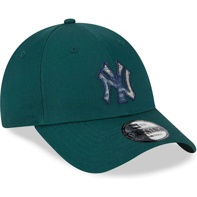 czapki-curva-zielony-tasma-regulowana-9forty-check-infill-new-york-yankees-mlb-new-era