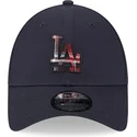 regulowana-granatowa-czapka-z-zakrzywionym-daszkiem-9forty-check-infill-los-angeles-dodgers-mlb-marki-new-era