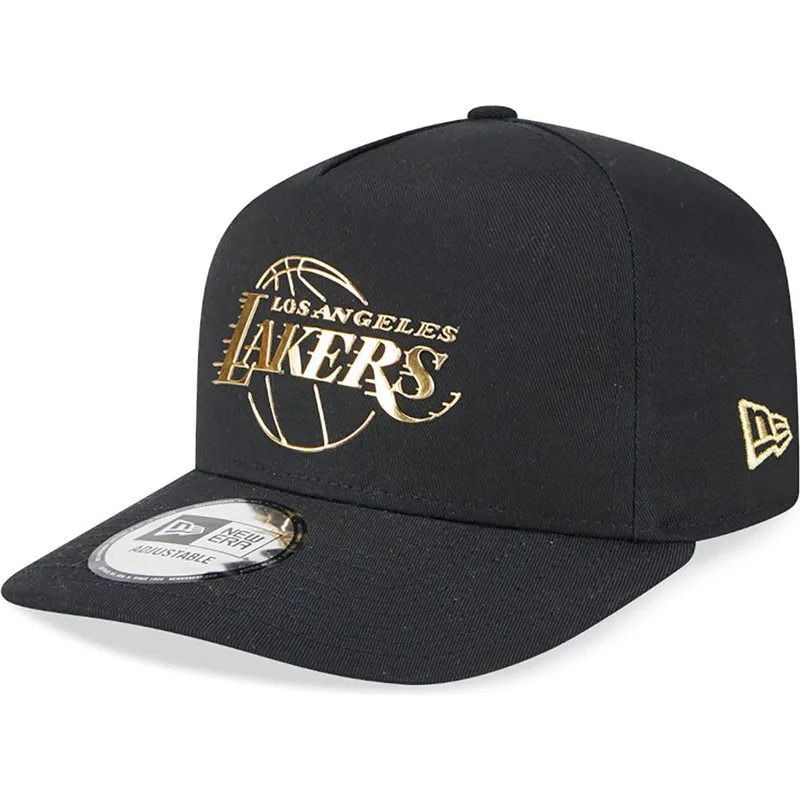 czarna-zakrzywiona-czapka-snapback-a-frame-foil-pack-los-angeles-lakers-nba-od-new-era