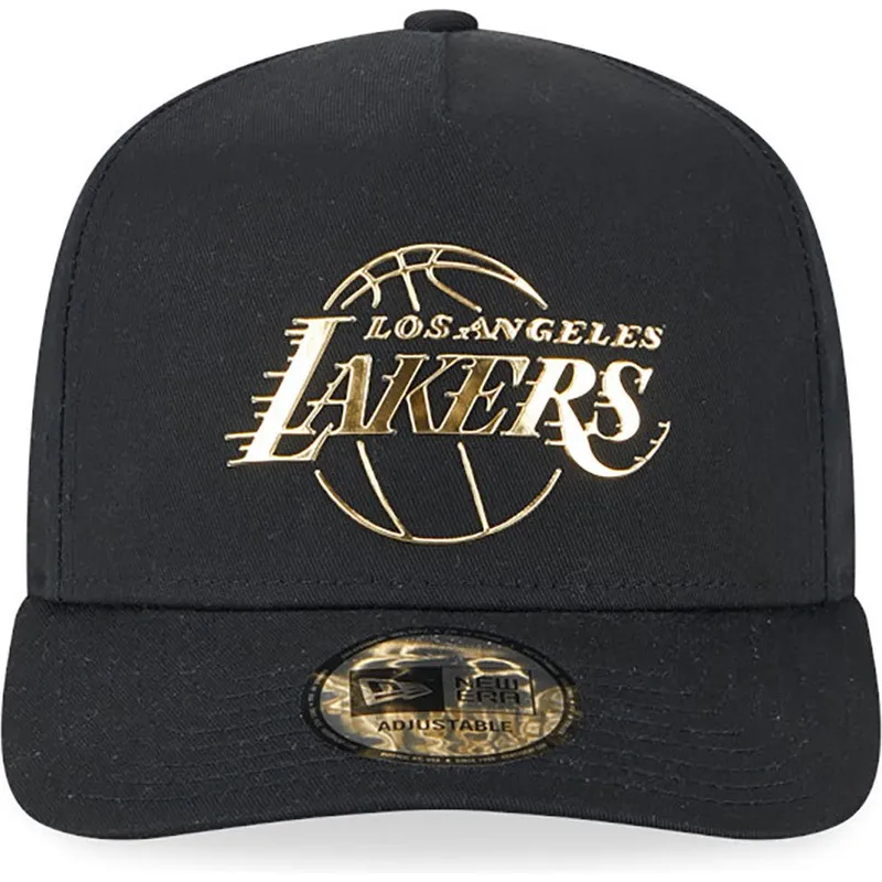 czarna-zakrzywiona-czapka-snapback-a-frame-foil-pack-los-angeles-lakers-nba-od-new-era
