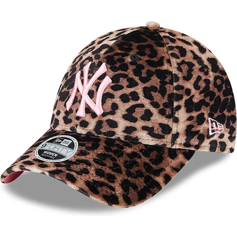 czapki-curva-lampart-tasma-regulowana-rosa-9forty-velour-new-york-yankees-mlb-new-era