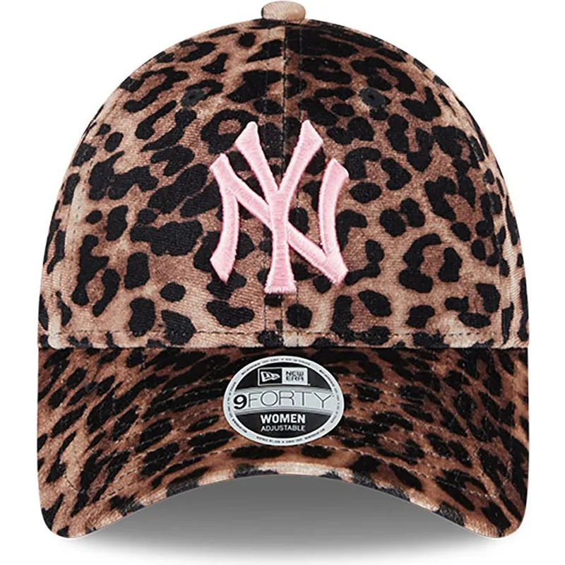czapki-curva-lampart-tasma-regulowana-rosa-9forty-velour-new-york-yankees-mlb-new-era