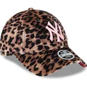 czapki-curva-lampart-tasma-regulowana-rosa-9forty-velour-new-york-yankees-mlb-new-era