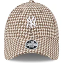 czapki-curva-brazowy-tasma-regulowana-9forty-houndstooth-new-york-yankees-mlb-new-era