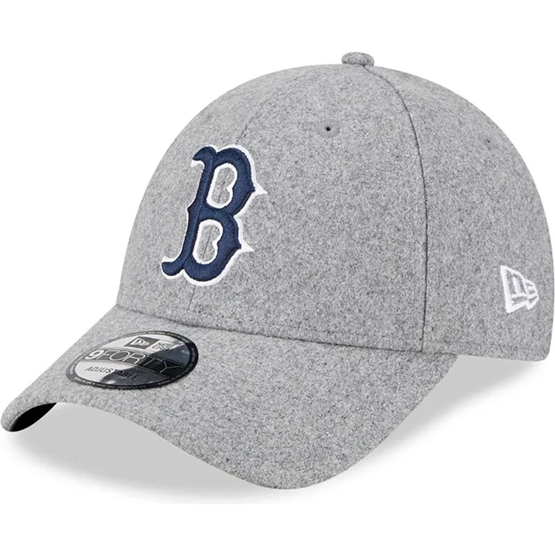 czapki-curva-szary-tasma-regulowana-9forty-essential-melton-wool-boston-red-sox-mlb-new-era