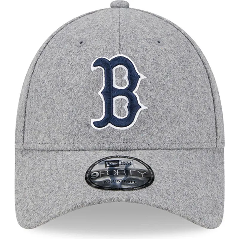 czapki-curva-szary-tasma-regulowana-9forty-essential-melton-wool-boston-red-sox-mlb-new-era