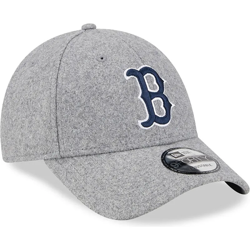 czapki-curva-szary-tasma-regulowana-9forty-essential-melton-wool-boston-red-sox-mlb-new-era