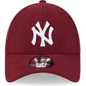 czapki-curva-czerwony-tasma-regulowana-9forty-essential-melton-wool-new-york-yankees-mlb-new-era