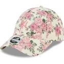 czapki-curva-bezowy-tasma-regulowana-rosa-9forty-floral-cord-new-york-yankees-mlb-new-era