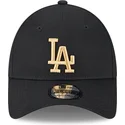 czarna-zakrzywiona-czapka-regulowana-z-zlotym-logo-9forty-league-essential-los-angeles-dodgers-mlb-firmy-new-era