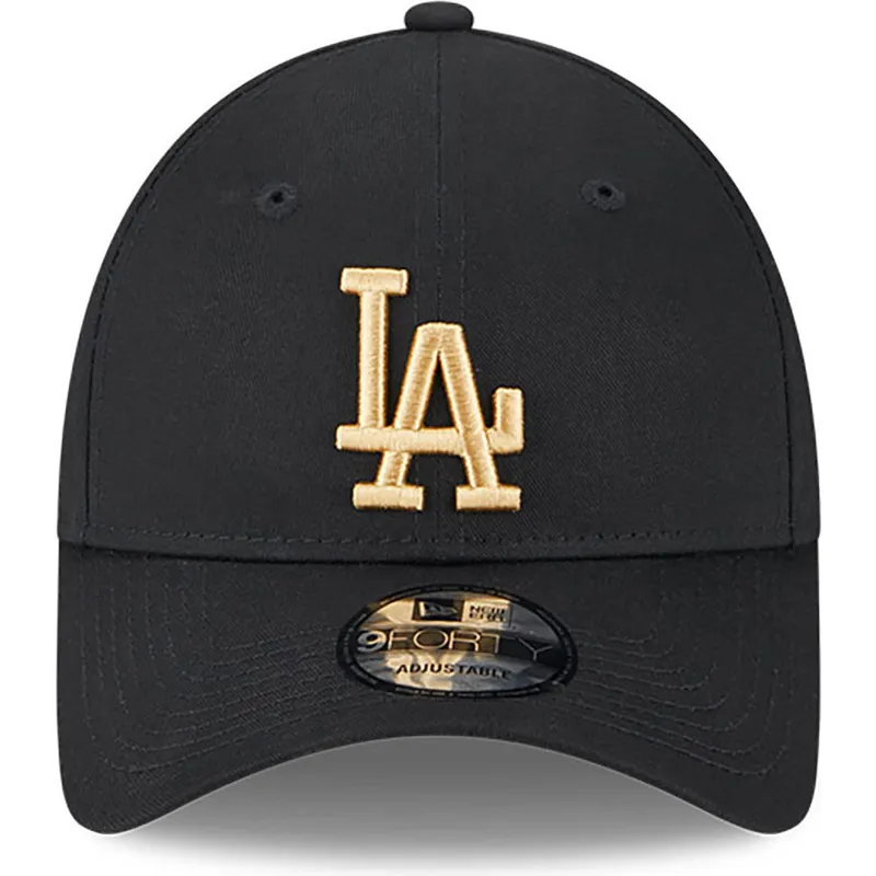 czapki-curva-czarny-tasma-regulowana-dorado-9forty-league-essential-los-angeles-dodgers-mlb-new-era