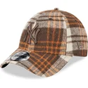 czapki-curva-brazowy-tasma-regulowana-9forty-check-new-york-yankees-mlb-new-era