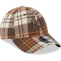 czapki-curva-brazowy-tasma-regulowana-9forty-check-new-york-yankees-mlb-new-era