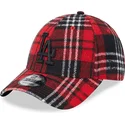 czapki-curva-czerwony-tasma-regulowana-negro-9forty-check-los-angeles-dodgers-mlb-new-era