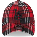 czapki-curva-czerwony-tasma-regulowana-negro-9forty-check-los-angeles-dodgers-mlb-new-era