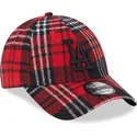 czapki-curva-czerwony-tasma-regulowana-negro-9forty-check-los-angeles-dodgers-mlb-new-era