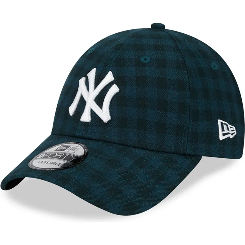 czapki-curva-zielony-tasma-regulowana-9forty-flannel-new-york-yankees-mlb-new-era