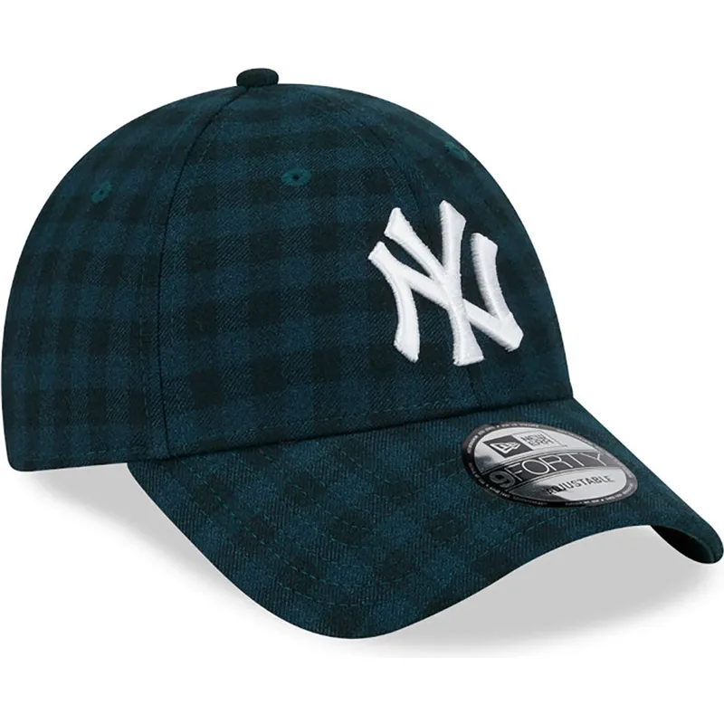 zielona-regulowana-czapka-z-zakrzywionym-daszkiem-9forty-flannel-new-york-yankees-mlb-od-new-era