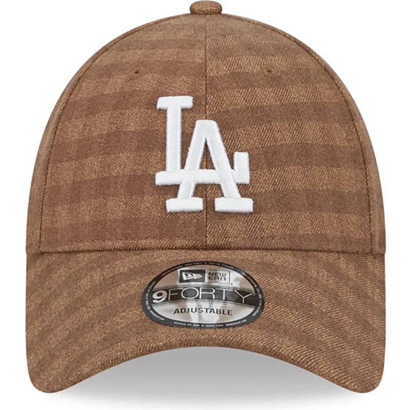 czapki-curva-brazowy-tasma-regulowana-9forty-flannel-los-angeles-dodgers-mlb-new-era