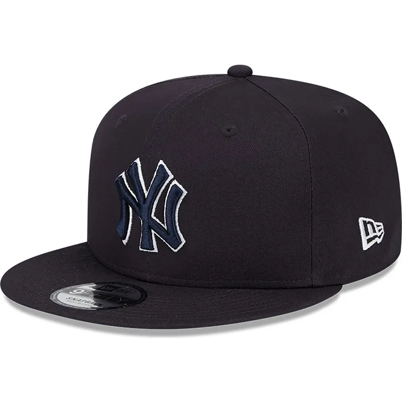 granatowa-plaska-czapka-snapback-z-granatowym-logo-9fifty-side-patch-script-new-york-yankees-mlb-new-era