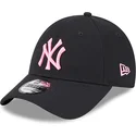 new-era-curved-brim-pink-logo-9forty-neon-new-york-yankees-mlb-black-adjustable-cap