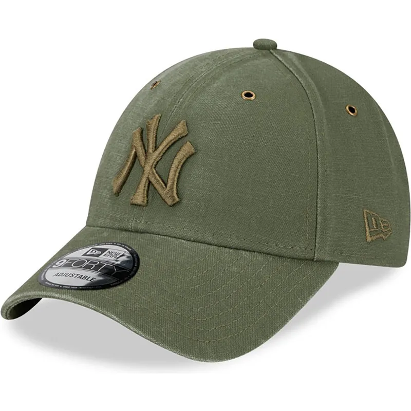 czapki-curva-zielony-tasma-regulowana-9forty-washed-canvas-new-york-yankees-mlb-new-era