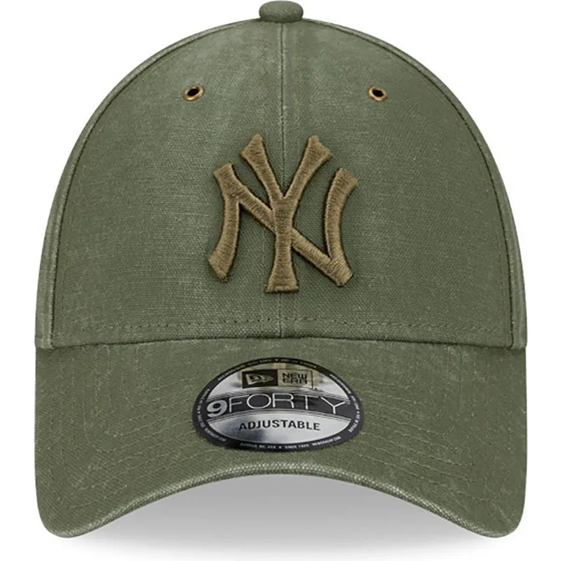 czapki-curva-zielony-tasma-regulowana-9forty-washed-canvas-new-york-yankees-mlb-new-era