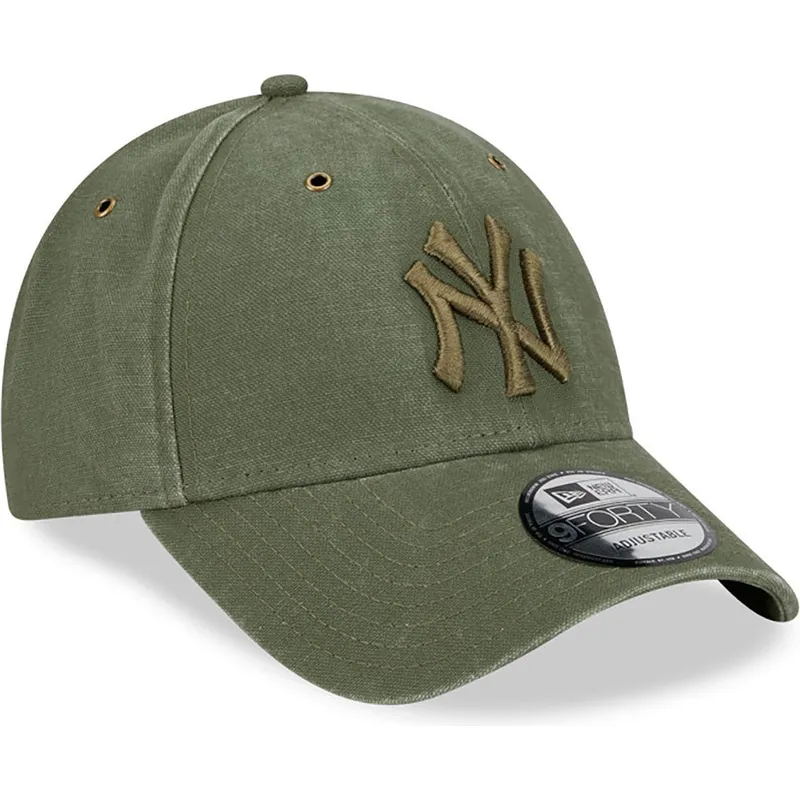 czapki-curva-zielony-tasma-regulowana-9forty-washed-canvas-new-york-yankees-mlb-new-era