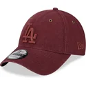 regulowana-bordowa-czapka-z-zakrzywionym-daszkiem-z-bordowym-logo-9forty-washed-canvas-los-angeles-dodgers-mlb-od-new-era