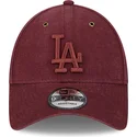 regulowana-bordowa-czapka-z-zakrzywionym-daszkiem-z-bordowym-logo-9forty-washed-canvas-los-angeles-dodgers-mlb-od-new-era