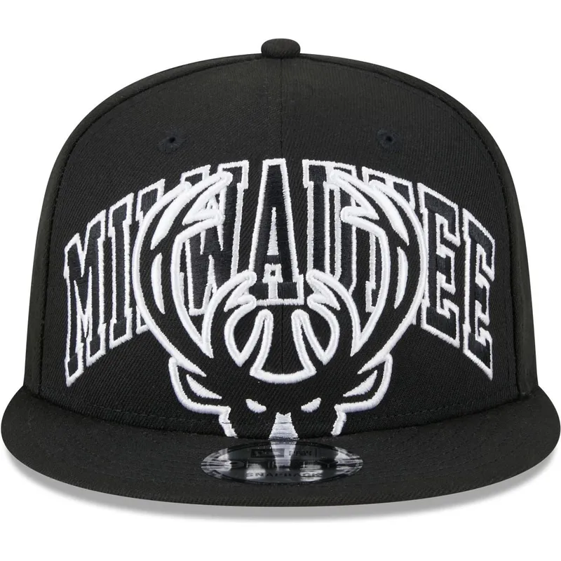czarna-plaska-czapka-snapback-9fifty-tip-off-2023-milwaukee-bucks-nba-new-era