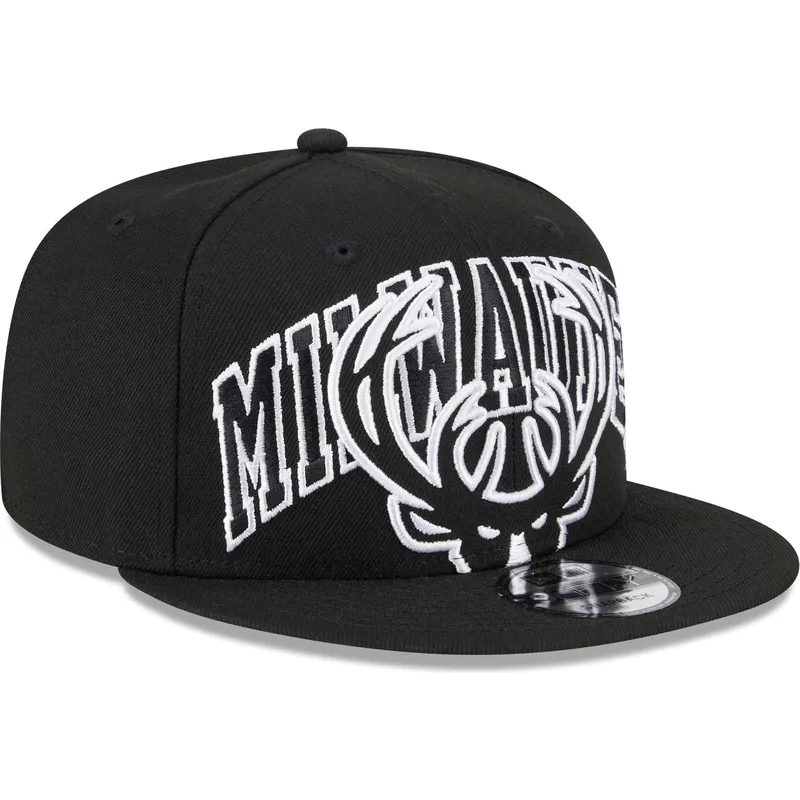czarna-plaska-czapka-snapback-9fifty-tip-off-2023-milwaukee-bucks-nba-new-era