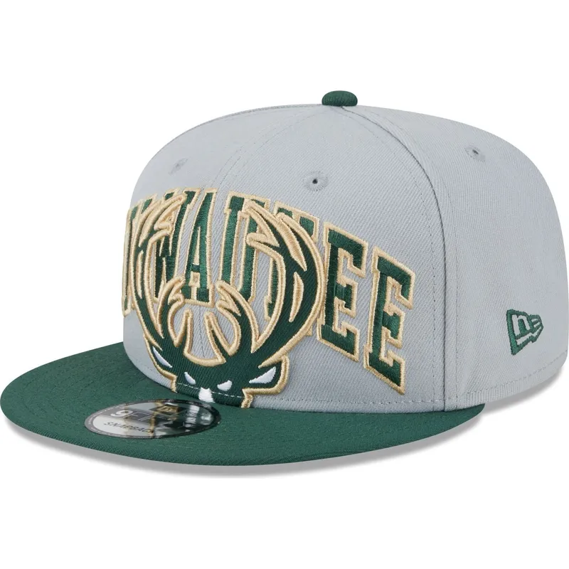 czapki-plana-szary-snapback-9fifty-tip-off-2023-milwaukee-bucks-nba-new-era