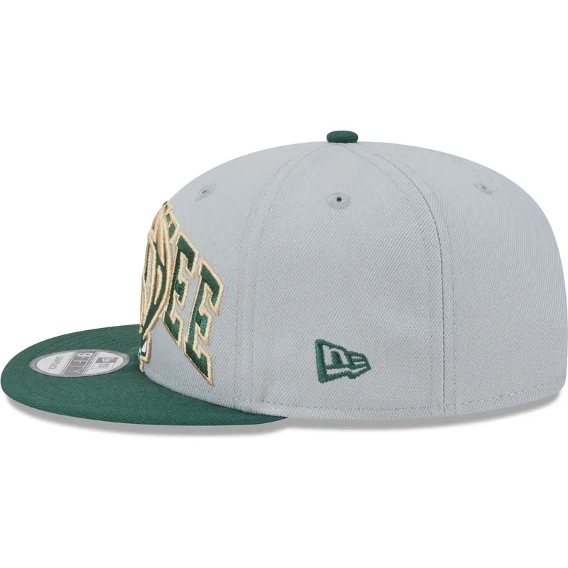 czapki-plana-szary-snapback-9fifty-tip-off-2023-milwaukee-bucks-nba-new-era