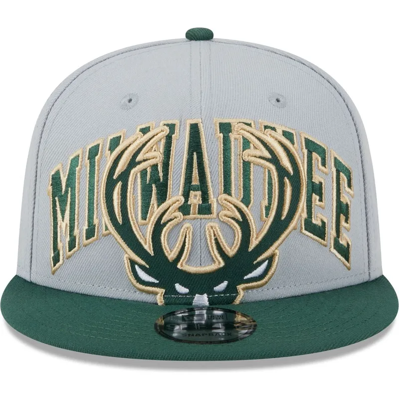czapki-plana-szary-snapback-9fifty-tip-off-2023-milwaukee-bucks-nba-new-era