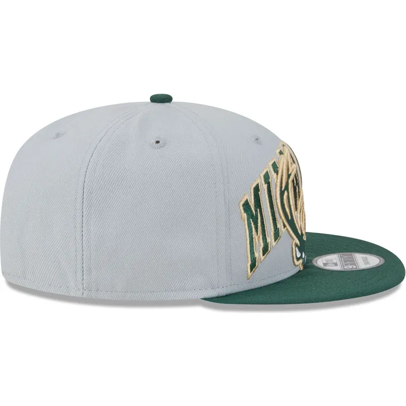 czapki-plana-szary-snapback-9fifty-tip-off-2023-milwaukee-bucks-nba-new-era