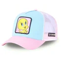czapka-trucker-niebiesko-bialo-rozowa-tweety-loo8-twe1-looney-tunes-od-capslab