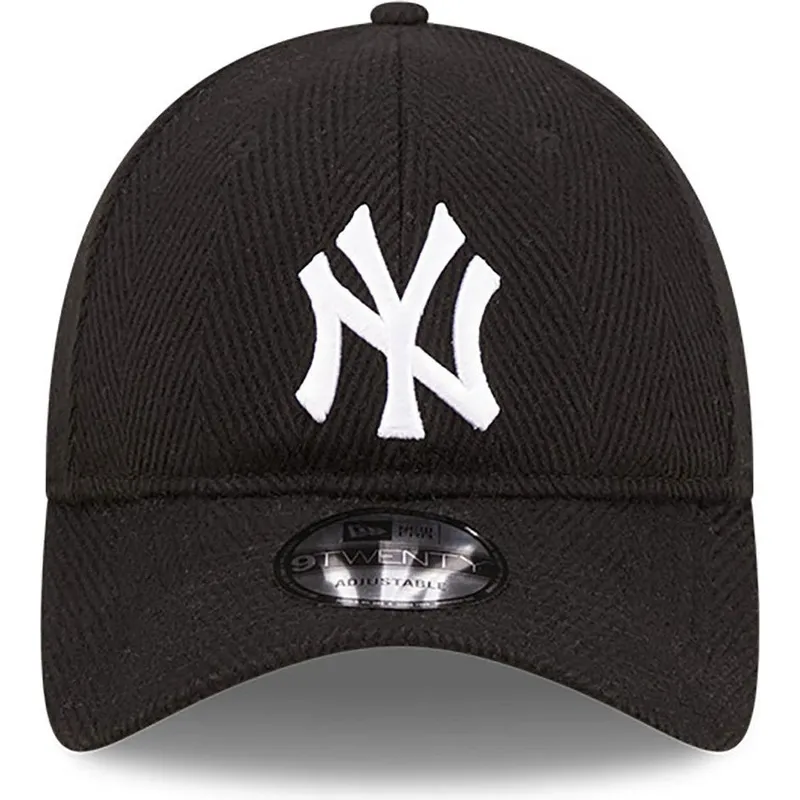 czapka-z-zakrzywionym-daszkiem-czarna-regulowana-9twenty-herringbone-new-york-yankees-mlb-new-era