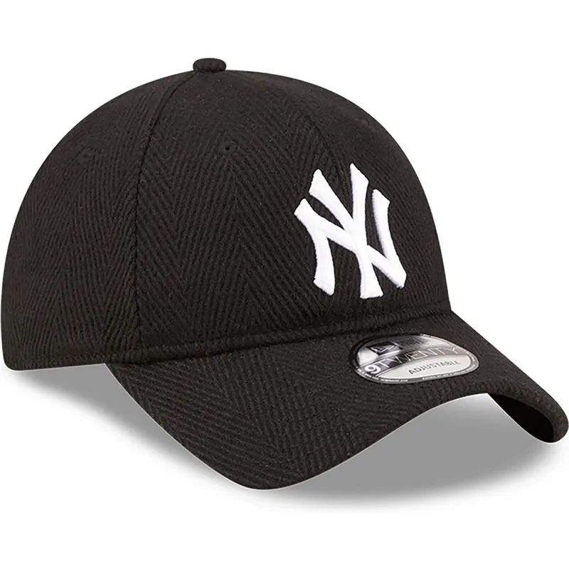 czapka-z-zakrzywionym-daszkiem-czarna-regulowana-9twenty-herringbone-new-york-yankees-mlb-new-era