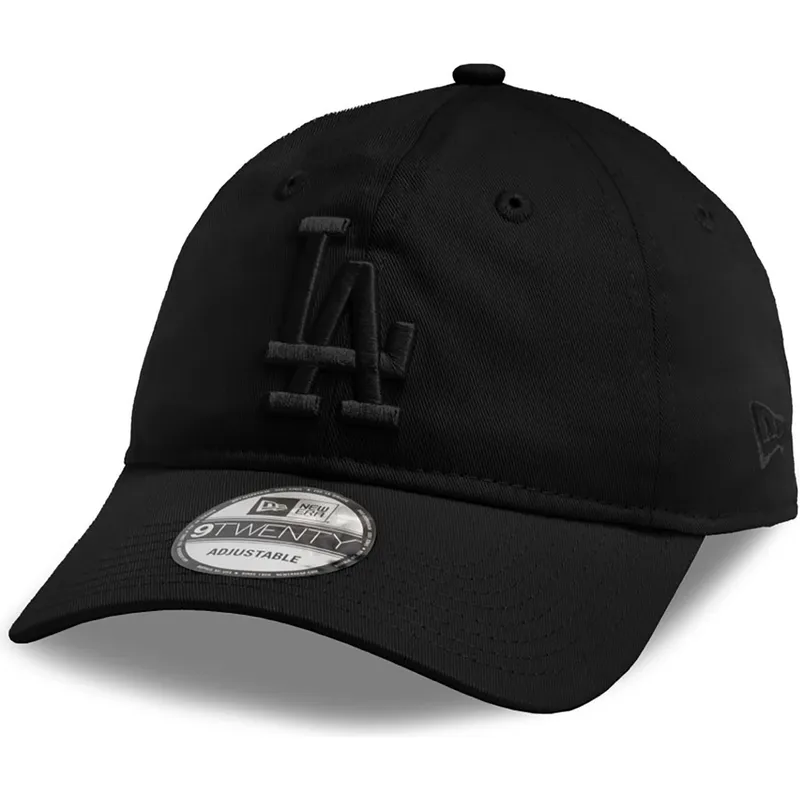 czarna-regulowana-czapka-z-zakrzywionym-daszkiem-z-czarnym-logo-9twenty-league-essential-los-angeles-dodgers-mlb-od-new-era