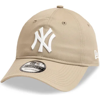 Czapka z daszkiem jasnobrązowa regulowana 9TWENTY League Essential New York Yankees MLB New Era