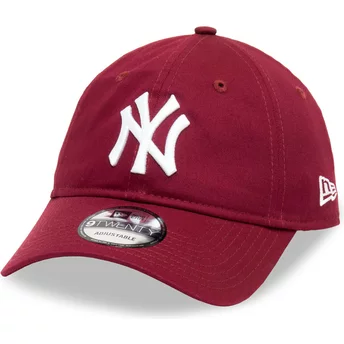 New Era Curved Brim 9TWENTY League Essential New York Yankees MLB Dark Red Adjustable Cap