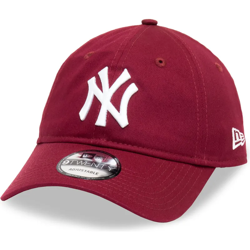 ciemnoczerwona-regulowana-czapka-z-daszkiem-9twenty-league-essential-new-york-yankees-mlb-new-era